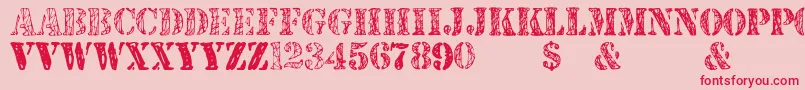 JjstencilTrialVersion-Schriftart – Rote Schriften auf rosa Hintergrund