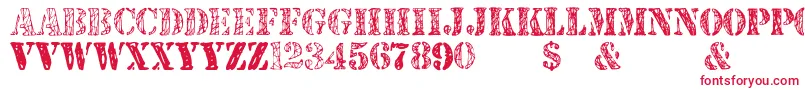 Police JjstencilTrialVersion – polices rouges sur fond blanc