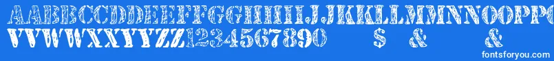 Шрифт JjstencilTrialVersion – белые шрифты на синем фоне