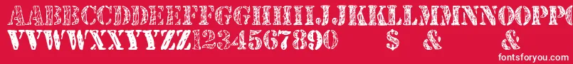 フォントJjstencilTrialVersion – 赤い背景に白い文字