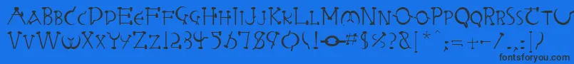 RabbieaRegular Font – Black Fonts on Blue Background