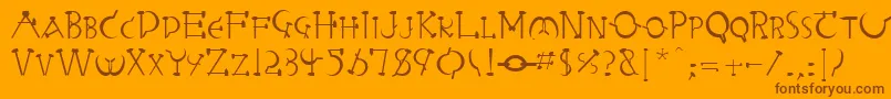 Fonte RabbieaRegular – fontes marrons em um fundo laranja