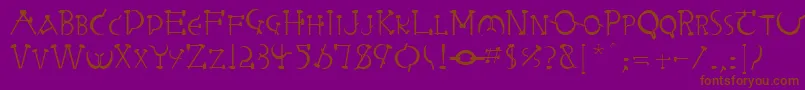 RabbieaRegular Font – Brown Fonts on Purple Background