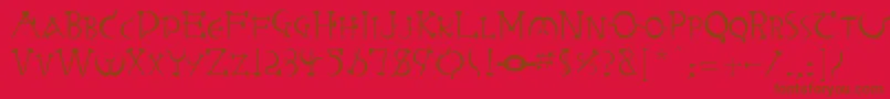 Czcionka RabbieaRegular – brązowe czcionki na czerwonym tle