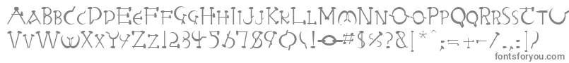 RabbieaRegular-fontti – harmaat kirjasimet valkoisella taustalla