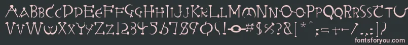 フォントRabbieaRegular – 黒い背景にピンクのフォント
