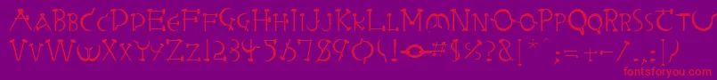 RabbieaRegular Font – Red Fonts on Purple Background