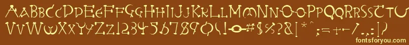 RabbieaRegular Font – Yellow Fonts on Brown Background