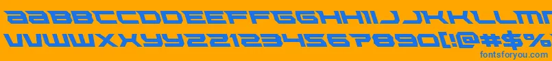Lethalforceleft Font – Blue Fonts on Orange Background
