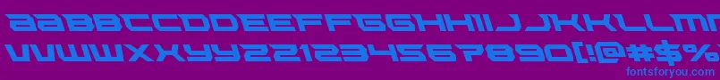 Lethalforceleft Font – Blue Fonts on Purple Background