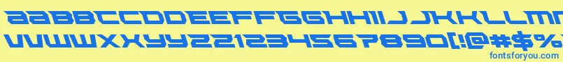 Lethalforceleft Font – Blue Fonts on Yellow Background