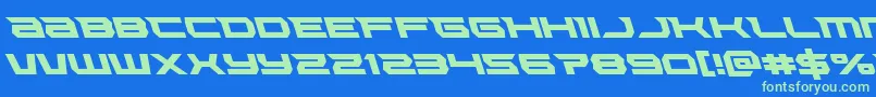 Lethalforceleft Font – Green Fonts on Blue Background