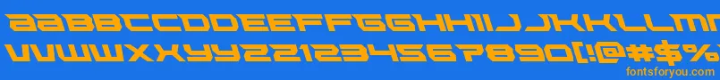 Lethalforceleft Font – Orange Fonts on Blue Background