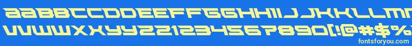 Lethalforceleft Font – Yellow Fonts on Blue Background
