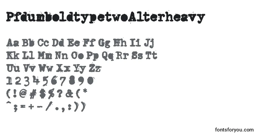 Шрифт PfdumboldtypetwoAlterheavy – алфавит, цифры, специальные символы