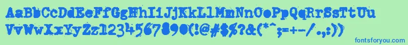 フォントPfdumboldtypetwoAlterheavy – 青い文字は緑の背景です。