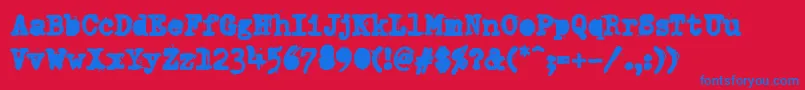 Fonte PfdumboldtypetwoAlterheavy – fontes azuis em um fundo vermelho