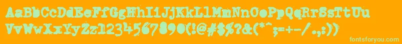 Czcionka PfdumboldtypetwoAlterheavy – zielone czcionki na pomarańczowym tle