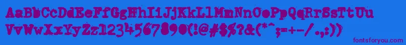 フォントPfdumboldtypetwoAlterheavy – 紫色のフォント、青い背景