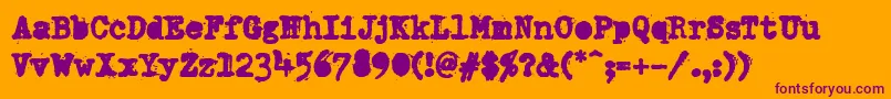 Fonte PfdumboldtypetwoAlterheavy – fontes roxas em um fundo laranja