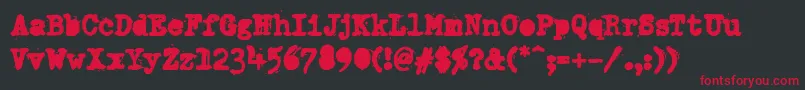 Fonte PfdumboldtypetwoAlterheavy – fontes vermelhas em um fundo preto