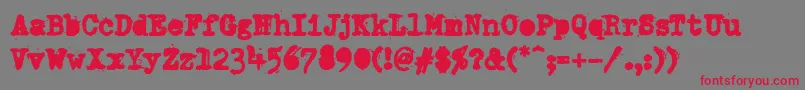 フォントPfdumboldtypetwoAlterheavy – 赤い文字の灰色の背景