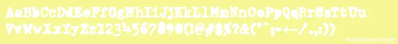 PfdumboldtypetwoAlterheavy-fontti – valkoiset fontit keltaisella taustalla