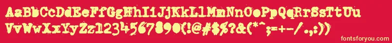 フォントPfdumboldtypetwoAlterheavy – 黄色の文字、赤い背景
