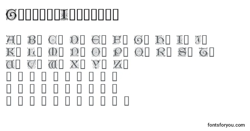 Czcionka GenzschInitials – alfabet, cyfry, specjalne znaki