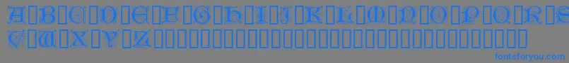 GenzschInitials Font – Blue Fonts on Gray Background