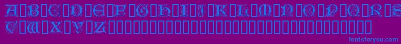 GenzschInitials Font – Blue Fonts on Purple Background