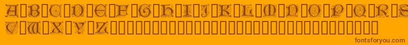 GenzschInitials Font – Brown Fonts on Orange Background