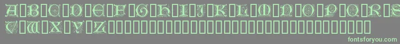 GenzschInitials-Schriftart – Grüne Schriften auf grauem Hintergrund