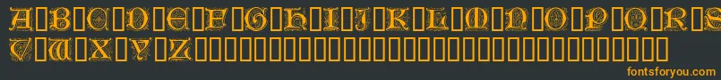 GenzschInitials Font – Orange Fonts on Black Background