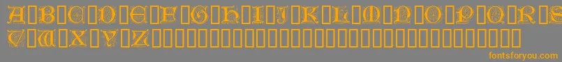 GenzschInitials Font – Orange Fonts on Gray Background