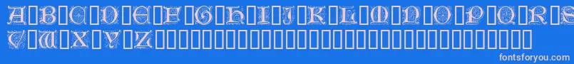 GenzschInitials Font – Pink Fonts on Blue Background