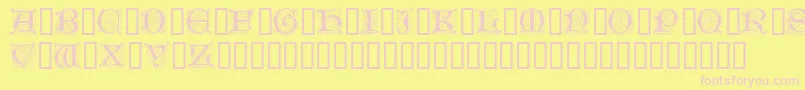 GenzschInitials Font – Pink Fonts on Yellow Background