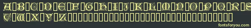 GenzschInitials-Schriftart – Gelbe Schriften auf schwarzem Hintergrund