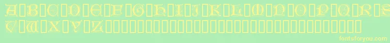 GenzschInitials Font – Yellow Fonts on Green Background