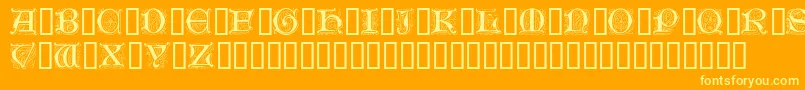 GenzschInitials Font – Yellow Fonts on Orange Background