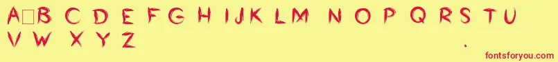 Bumrush Font – Red Fonts on Yellow Background