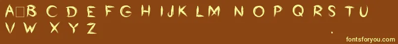 Czcionka Bumrush – żółte czcionki na brązowym tle