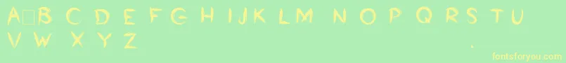 Bumrush-fontti – keltaiset fontit vihreällä taustalla