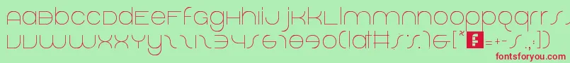 フォントDolphinSans – 赤い文字の緑の背景