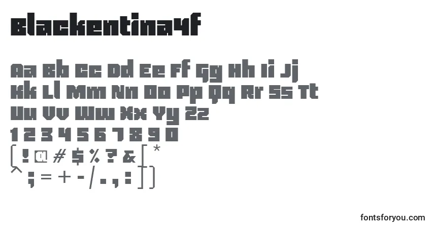 Schriftart Blackentina4f (80496) – Alphabet, Zahlen, spezielle Symbole