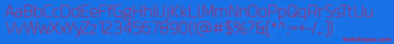 EsphimereExtraLight Font – Red Fonts on Blue Background