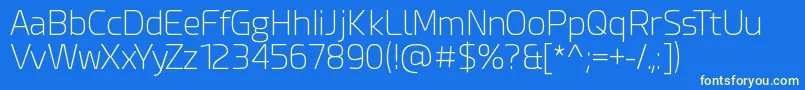 EsphimereExtraLight Font – Yellow Fonts on Blue Background