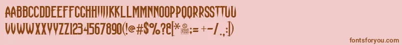 HauntingAttraction Font – Brown Fonts on Pink Background