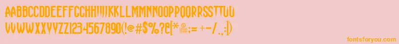 HauntingAttraction Font – Orange Fonts on Pink Background