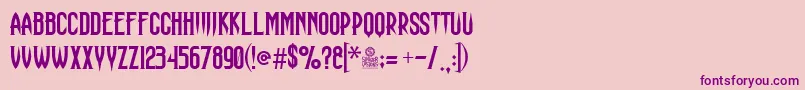 HauntingAttraction Font – Purple Fonts on Pink Background